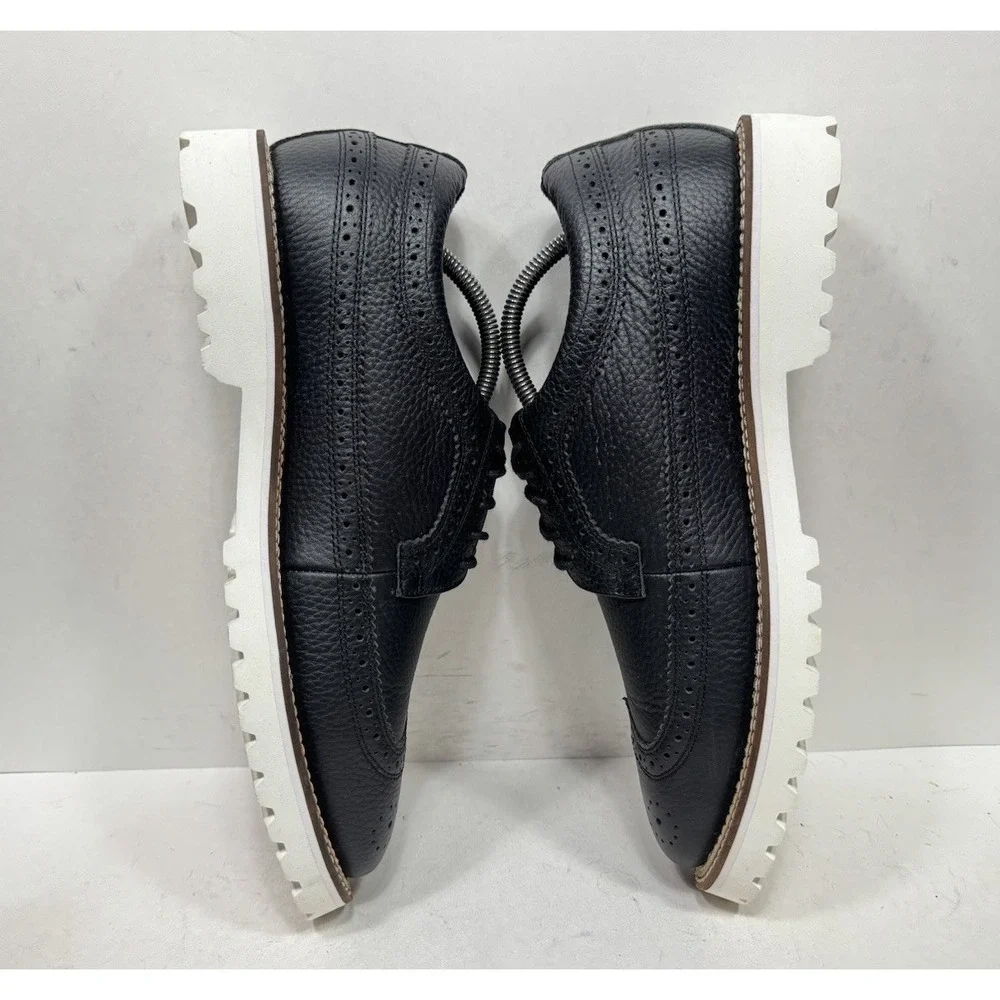G/FORE Lugg Sole Street Shoe Mens Size 10.5 Black White Leather G4MF18F03